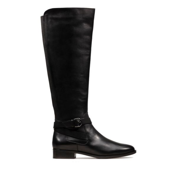 Clarks Womens Netley Whirl Knee High Boots Black | CA-3529468